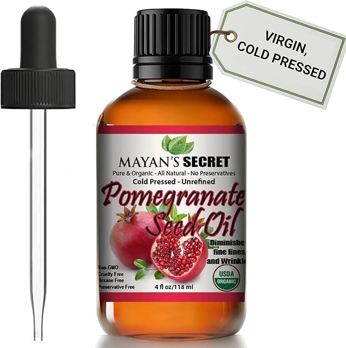 Pure Carrier and Essential Oils for Skin Care, Hair, Body Moisturizer for Face-Anti Aging Skin Care (Pomegranate Seed Oil Organic, 4oz)