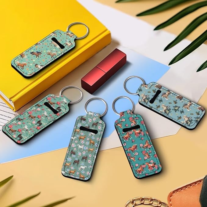 Pensura Chapstick Holder Keychain Fashion 5 Pcs Car Keychain Holder Portable Chapstick Holder Keep from Scratched and Dust