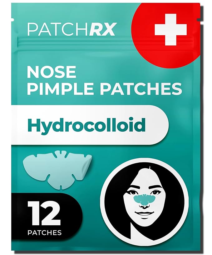 Pimple Patches for Nose (12 Pack), Cover Nose Pimples - Hydrocolloid Acne Patches - Pimple Patch Hydrocolloid Patches & Pimple Stickers, Nose Strip, Zit Patches