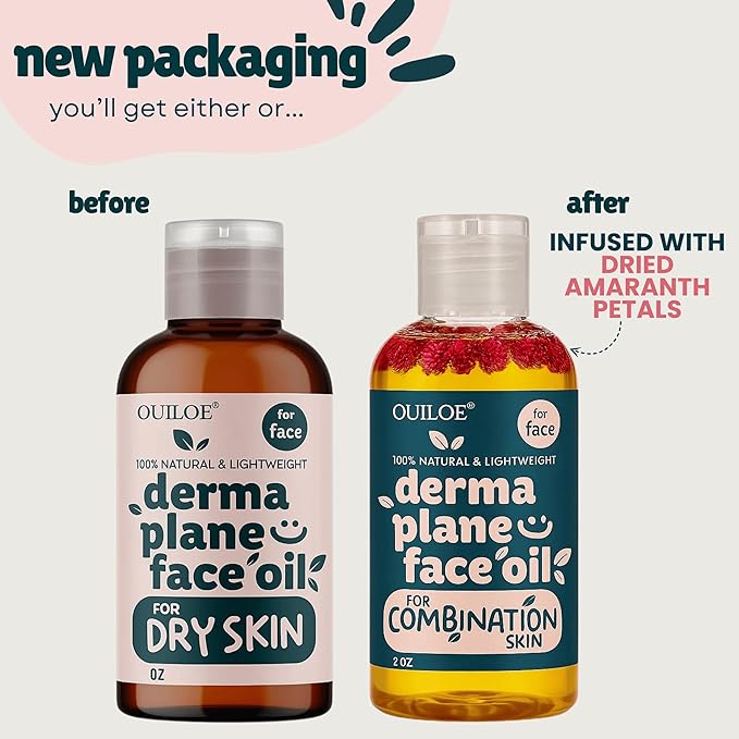 Dermaplane Oil for Combination Skin - Shave Oil for Women, Face Shaving Oil for Women, Use with a Dermaplaning Tool, Razor, Shaver or Microblade for Close Shave 2 oz by Ouiloe