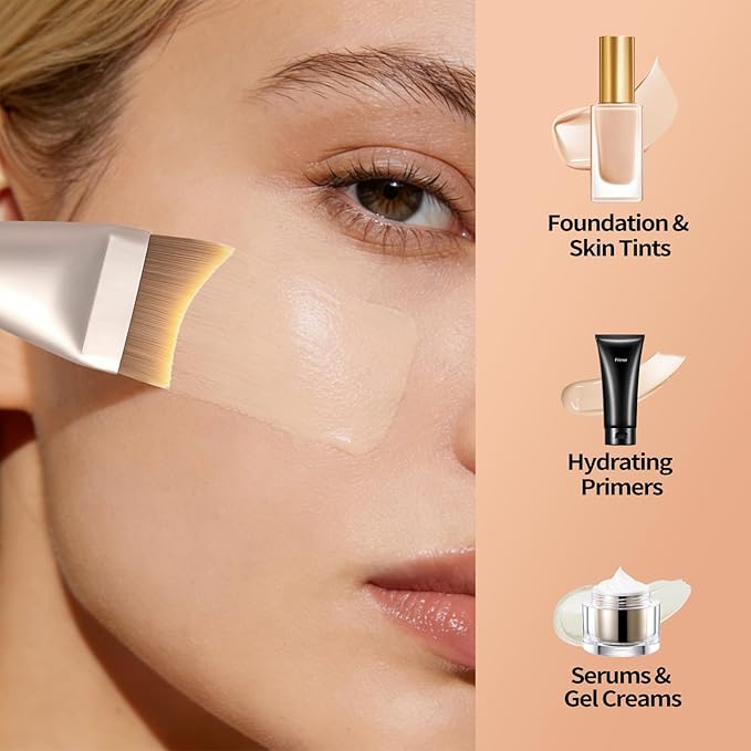 Untra-thin Flat Foundation Brush, Foundation Brush for Liquid Makeup Synthetic Bristles Base Makeup Brush for Seamless Application, Vegan & Cruelty-free P06