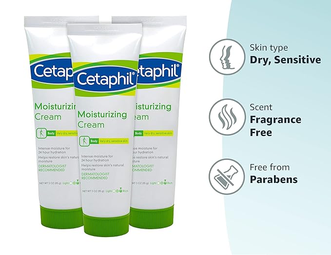 Cetaphil Moisturizing Cream, 3 oz (Pack of 3)