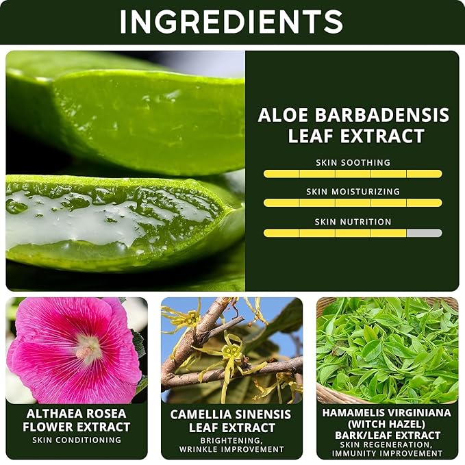 98% Pure Aloe Vera Gel for Sunburn Relief - Big 16.9 oz / 500ml - 98% Pure Aloe Vera - For Face, Skin and Hair - After Sun Care lotion - Sun Burn Moisturizer Cream (16.9 Fl oz)