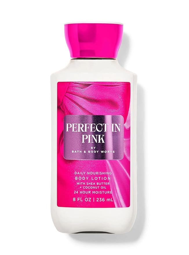Bath and Body Works Perfect In Pink Super Smooth Body Lotion Sets Gift For Women 8 Oz (8 Fl Oz (Pack of 1), Perfect In Pink)