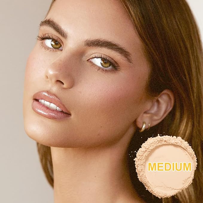 Mineral Sunscreen Setting Powder, SPF 35 Brush Sunscreen Powder for Face & Scalp, Long Lasting Lightweight Breathable, Oil Control Natural Matte Finish (#05 Medium)
