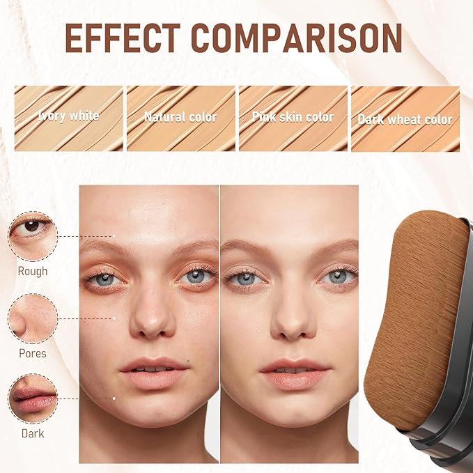 Flawless Eraser Foundation Stick,Korean Hydrating Lightweight Foundation Stick with Brush, Waterproof Thin and Cover Blemishes for All Skin Types (pink velvet, 03)