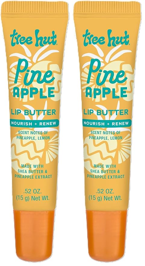 Tree Hut Pineapple Sugarlips Lip Butter, Moisturizing & Nourishing Lip Care for Smooth, Hydrated Lips, 0.52 fl oz (Pack of 2)