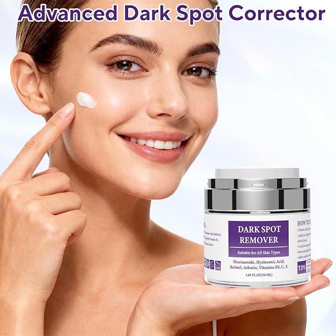 Dark Spot Remover for Face & Body, Advanced Corrector Cream with Niacinamide, Retinol, Arbutin, Hyaluronic Acid & Vitamins B5 C E, Fade Age Spots, Sun Spots, Freckles (1.69 Fl Oz)
