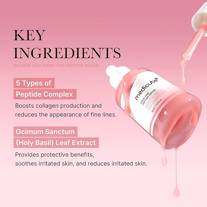 medicube Intensive Moisture & Skin Plumping Set: Salmon DNA PDRN Pink Peptide Serum and Salmon DNA PDRN Pink One Day Serum