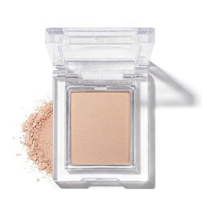 Matte Light Caramel Brown Single Eye Shadow Palette, Neutral Powde Eye Shadow for Women, Eye Brightener Eye Shadow Primers, Monochrome Natural High Pigment Mini Eyeshadow, sombras para ojos