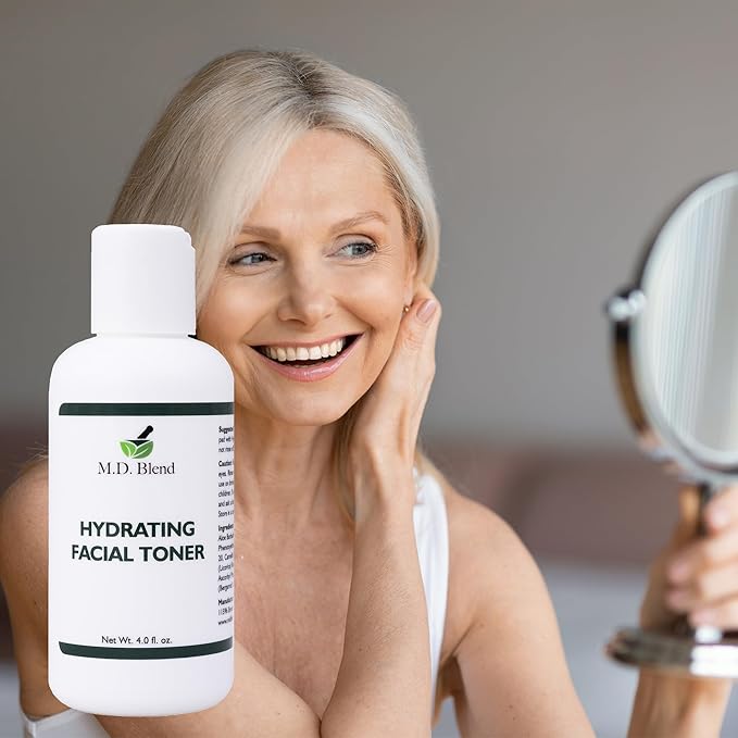 Hydrating Facial Skin Care Toner Mist for Deep Rejuvenation and Refreshed Skin Beauty, Infused with Witch Hazel, Aloe Vera, Chamomile, and Green Tea Extracts, Additive-Free, 4 Oz