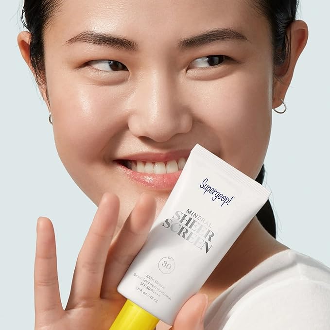 Supergoop! Mineral Sheerscreen SPF 30 PA+++, 1.5 fl oz - Mineral, Broad Spectrum Face Sunscreen + Primer + Helps Filter Blue Light - Satin Finish - For All Skin Types