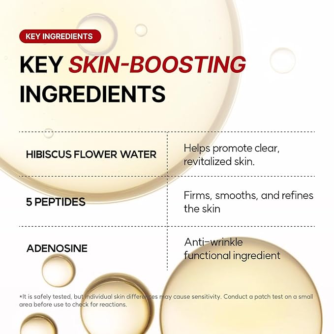Chaom Hibiscus Balancing Essence Toner – Hydrating Skin-Prep Toner with Peptide Complex & Barrier Repair Care, Alcohol-Free, Redness-Calming Korean Skin Care, 150ml