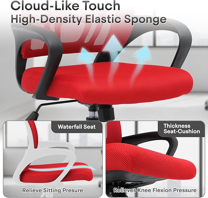 Ergonomic Office Chair 24P - 330Lbs, Breathable Mesh Computer Desk Chair with Lumbar Support & Armrest, Rolling Swivel Adjustable Tilt Lock for Home Office/Gaming, Bedroom Study