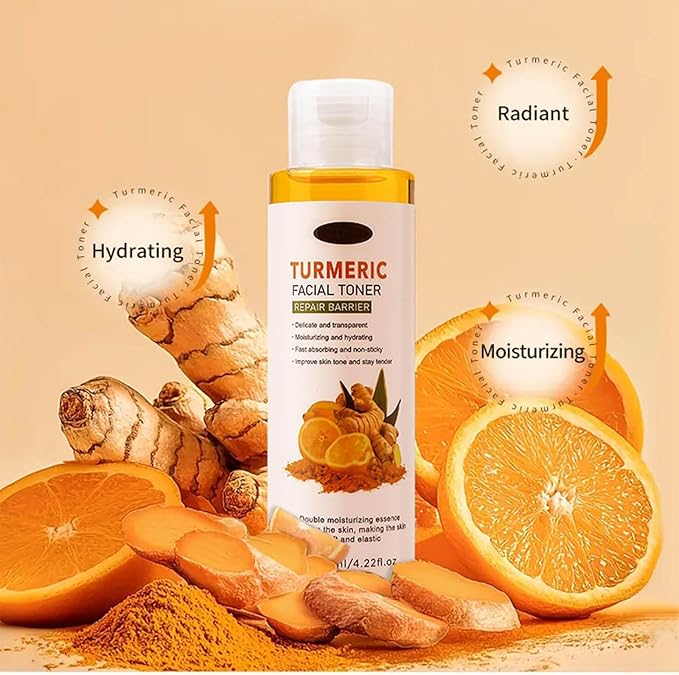 Turmeric Toner, Long-Lasting Hydration, Soothing, Evens Skin Tone for Face Hydrating Facial Toner for Women, Moisturizing Face for Dry Oily Skin 4.22 oz