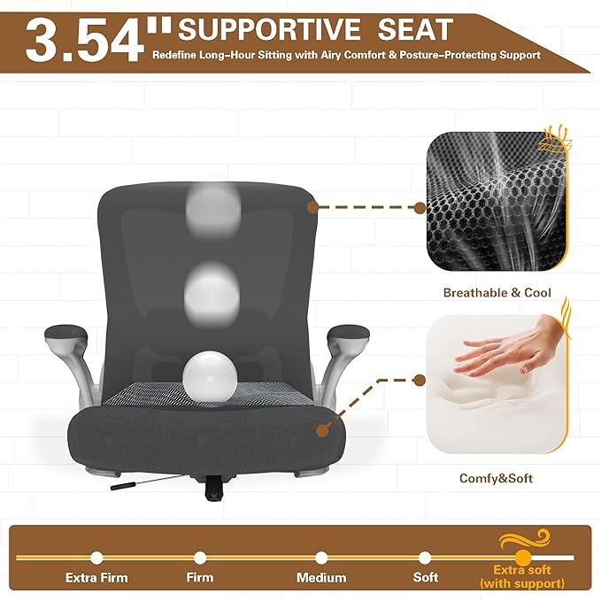 Ergonomic Office Chair - High Back Desk Chair with Adjustable Lumbar Support, Breathable Mesh Back, 330LBS Capacity, Easy Assembly, for Home Office Executive Computer Task