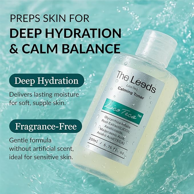 The Leeds LicoTeca Calming Toner 200ml (6.76 fl. oz.) | Strengthening & Soothing Face Toner for Dewy, Healthy Skin | PDRN, Niacinamide, Fragrance-Free | Hydrating, Gentle Korean Skincare