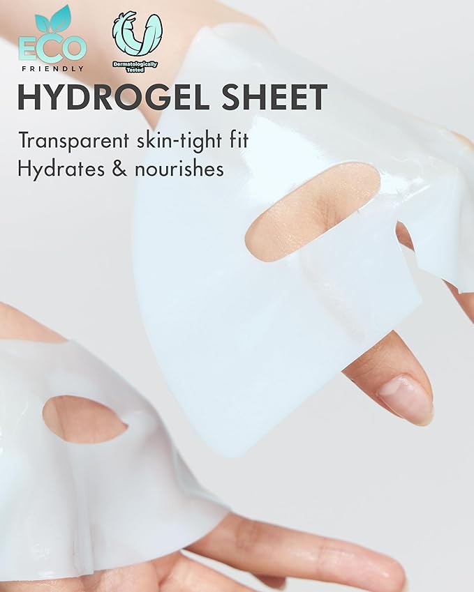 DERMAL Seoul Face PDRN Hydrogel Melting Mask (4 Pack) - 5% Salmon DNA Overnight Regeneration Facial Mask - Skin Barrier Repair & Calming Ritual with Cica & Probiotics - K-Beauty