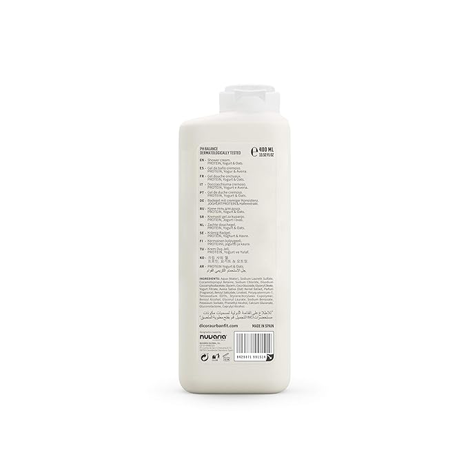 Dicora Urban Fit Shower Cream - Hydrating In Shower Body Lotion - Wet Shower Moisturizer for Sensitive Skin - Protein Yogurt and Oats Avena - 13.5 oz (Pack of 2)