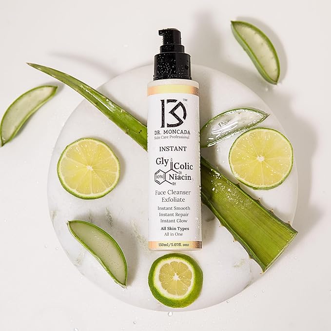 Glycolic Acid Face Wash Exfoliating Face Cleanser B3 Niacinamide Cleanser Instant Makeup Remover 10% Glycolic Acid Pore Minimizer Exfoliating face wash for Women & Mens face wash All in1- All U Need