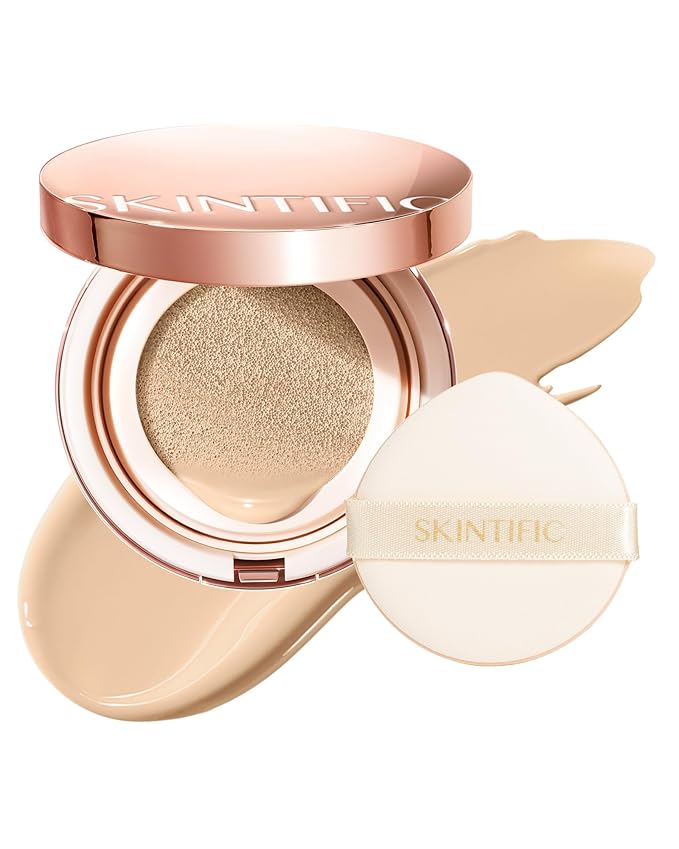 Full Coverage Cushion Foundation #01W WarmVanilla| Satin Glow Finish, Oil-Control & Waterproof, Buildable Tattoo Cover Cushion for All Skin Types