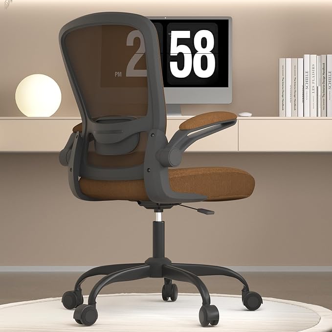 Mimoglad Office Chair, Ergonomic Desk Chair with Adjustable Lumbar Support, High Back Mesh Computer Chair with Flip-up Armrests-Task Chairs, Executive Chair for Home Office