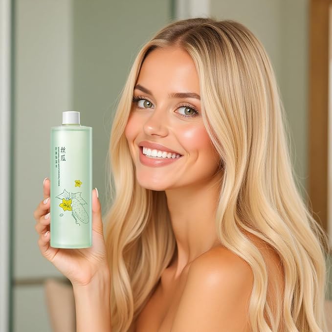 Facial Toner with Luffa, 500ml Revitalizing & Moisturizing Toner with Centella, Witch Hazel | for Oily, Combination & Sensitive Skin, Refines Pores, pH-Balancing, Hydrating Essence Water