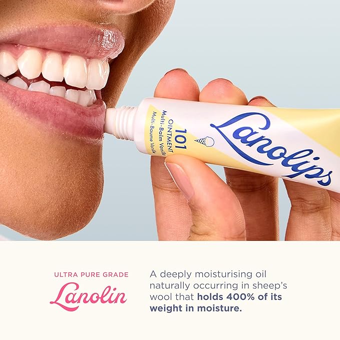 Lanolips 101 Ointment - Lanolin Lip Balm for Smooth, Hydrated & Healthy Lips - Multipurpose Ointment with Lanolin Oil for Dry Cuticles & More - Online Exclusive - Vanilla (0.35 oz)