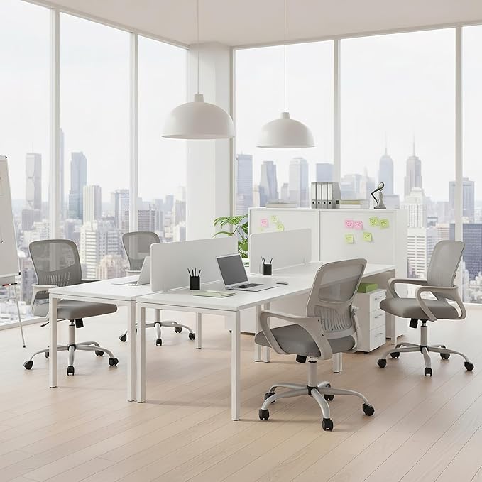 NEWBULIG Home Office Chair Desk Computer Chair Adjustable Ergonomic Lumbar Support Executive Chair with High Density Mesh 360 Degree Swivel Rolling Chair for Men Women Adults Gray