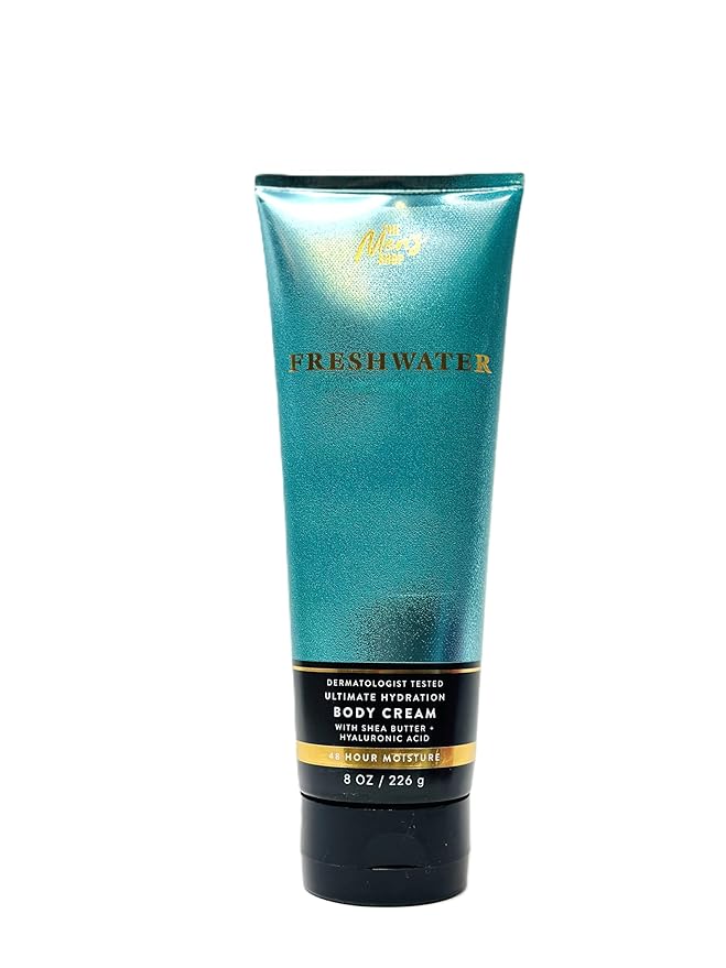 Bath and Body Ultimate Hydration Body Cream For Men's With Shea butter 8 FL OZ (8 OZ, Freshwater)