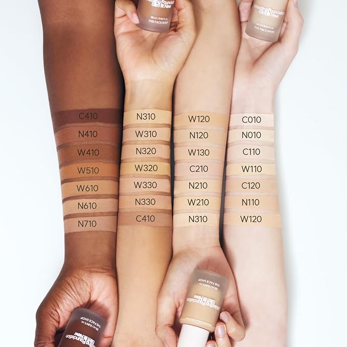 THE FACE SHOP Ink Lasting Liquid Foundation, Full Coverage, 72‑Hour Wear Semi‑Matte Finish, Makeup with Bakuchiol, C120 Neutral Beige, 0.84 Fl. Oz.