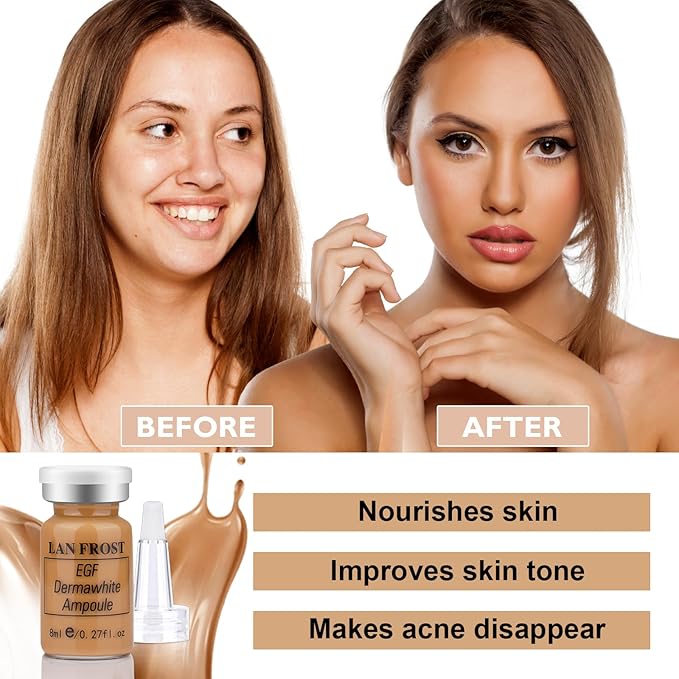 BB Pigment Serum Starter KitHyaluronic Acid Serum Foundation Skin Care Kit 8ml 12pcs, contains Niacinamide, Semi-Permanent Pigments Brown Concealer Darkest Tone Anti-Aging Foundation #6