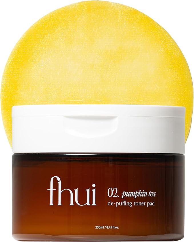 Pumpkin Toner Pads | De-Puffing Face Pads for Morning Puffiness & Puffy Eyes | Makeup Prep Pad with Hyaluronic Acid & Niacinamide | Smooth Texture, Hydrating Toner Pad | Korean Skin Care