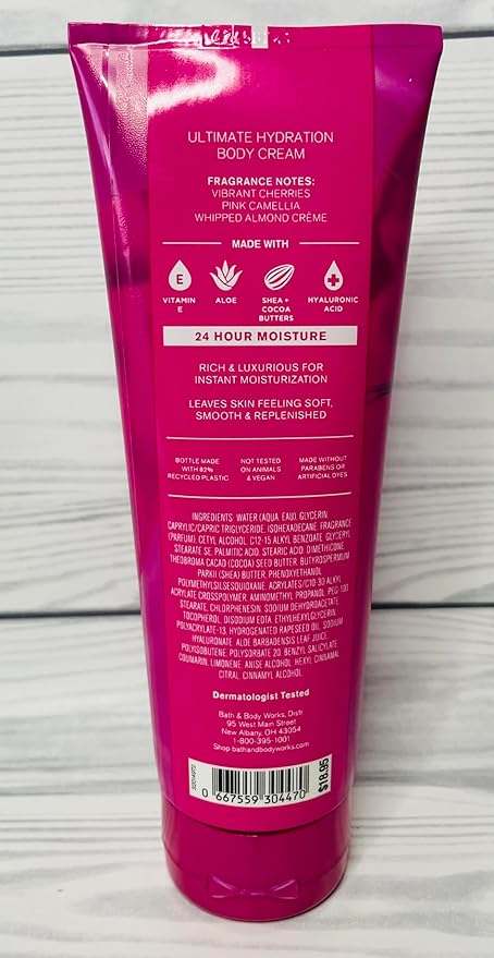 Bath & Body Works Perfect in Pink Ultimate Hydration Body Cream 8 Ounces Pack of 2