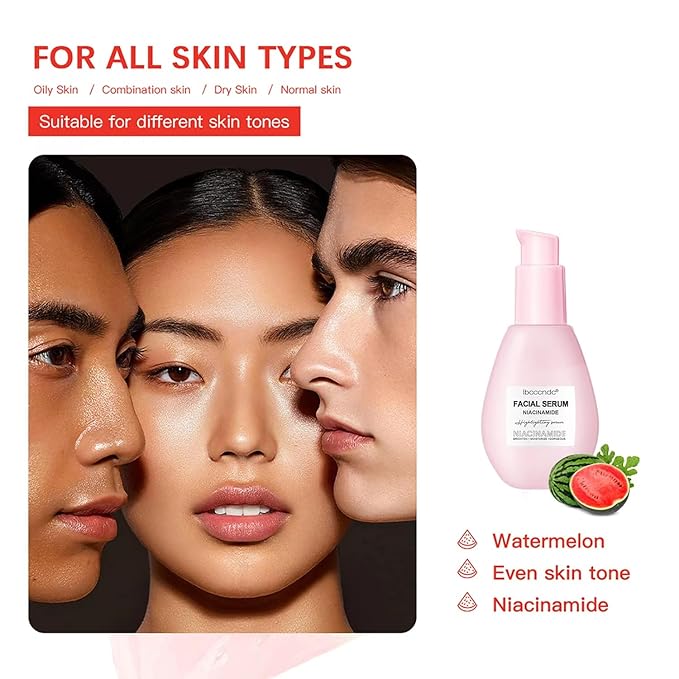 75ML Watermelon Niacinamide Serum, Watermelon Hydrating Serum With Hyaluronic Acid,Brighten Moisturizing,Lightweight Toner, 2.64Fl Oz