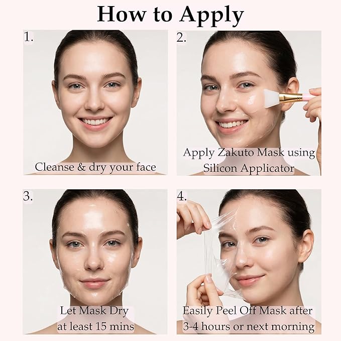 Collagen Face Mask 2 Pack – Korean Formula – Peel Off Overnight Face Mask for Glass Skin, Hydrating & Firming Collagen Mask with Brush, Korean Skincare for Elasticity & Glow (2.53 fl oz)