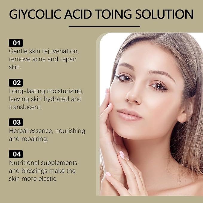 Glycolic Acid 7% Toning Solution, Gentle & Refreshed OUHOE Glycolic Sour 7% Toning, Glycolic Sour 7% Toning, Soothes and Hydrates the Skin, Exfoliating Serum for Face, Astringe Pores (2pc)