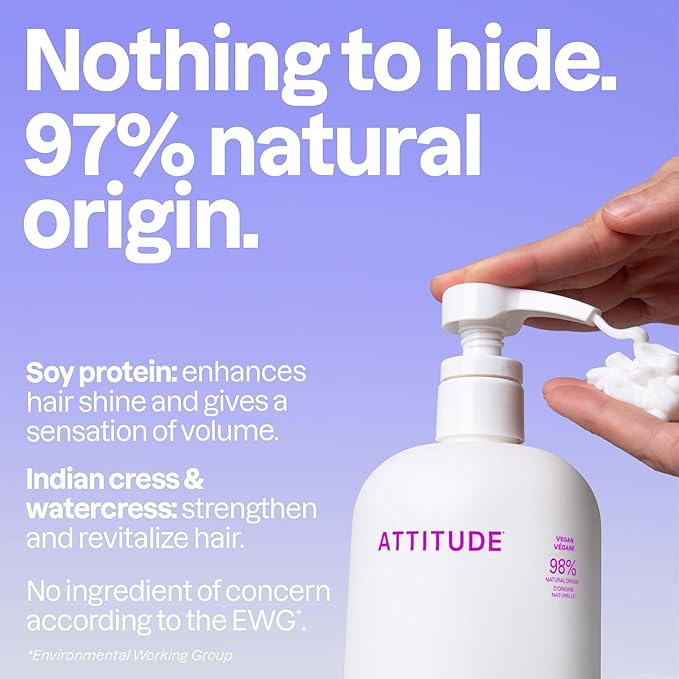 ATTITUDE Moisture Rich Hair Conditioner, For Dry and Damaged Hair, Naturally Derived Ingredients, Vegan Detangler, Dermatologiocally Tested, Quinoa and Jojoba, 32 Fl Oz (Pack of 6)