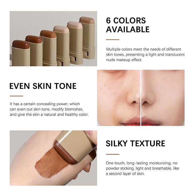 Beauty Balm Serum Boosted Skin Tint, Foundation Makeup Stick Hydrating Tinted Moisturizer, Lightweight and Buildable Solid Tinted Hydrating Serum Foundation Contour Stick, Natural Finish(03#)
