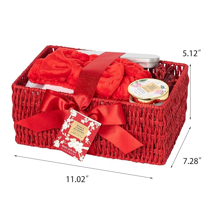 Mothers Day Gifts for Women - 27 Pcs Bath and Body Gifts Basket Set, Rose Spa Gifts Set Skin Care Set for Women, Gift Baskets Set for Mom | Gifts for Birthday, Christmas Gift, Valentines Day Gift