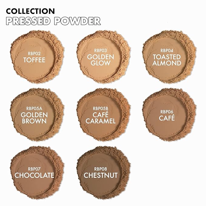 Ruby Kisses No More Blemish Face Powder with Salicylic Acid Korean Makeup Matte Finish Full Coverage Pressed Powder (Chestnut)