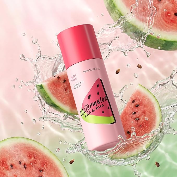 Watermelon Glow Facial Toner – Hydrating Toner for Hydrating, Moisturizing, Soothing, Refreshes and Energizes Tired Skin - Clean - Skin Texture, Pore Care & Barrier Support with Glycerin, Watermelon