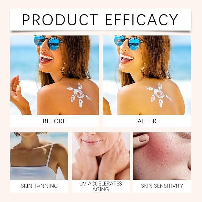 Sunscreen - Rice Sun screen with SPF 50+ PA++++, Sunscreen Lotion Sunblock, Anti-Aging Foundation Cream, Essential for Summer