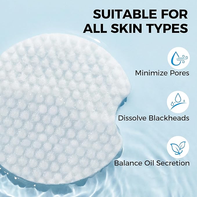 Salicylic Acid Pads-Gentle Pore Reducing, Soothing Skin Care Salicylic Acid Toner Pads, Oil Control and Exfoliation Deep Cleaning Facial Cleansing Wipes, Suitable for All Skin Types, 70 Count