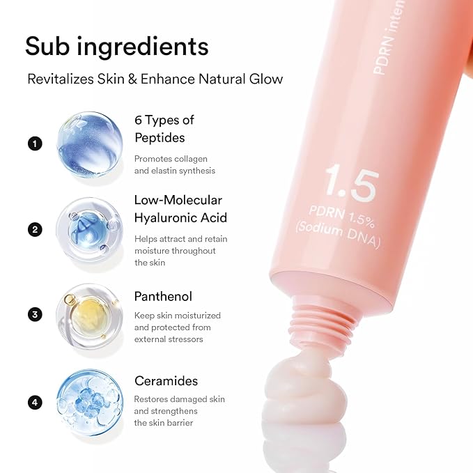 Abib PDRN Intensive Cream 1.5 Tube 2.54 fl oz, Salmon DNA PDRN Hydrating Moisturizer for Dull and Stressed Skin, Skin Turnover and Barrier Care, with Peptides and Hyaluronic Acid, Korean Skincare