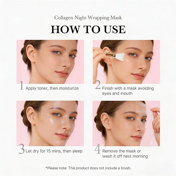 Peel Off Mask,Collagen Face Mask, Hydrating Overnight Hydrogel Mask,Gentle Skin Care, Pore Minimizing - Korean Skincare -Elasticity Improvement - Better Than Sheet Masks
