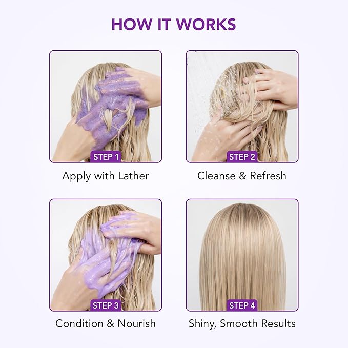 Botanic Hearth Purple Shampoo And Conditioner Set | For All Shades Of Blonde, Silver And Gray Hair | Enhances Highlights | Sulfate Free, Paraben Free, 16 Fl Oz Each