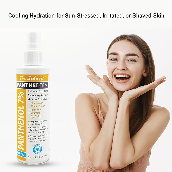 PantheDerm After-Sun Recovery Spray – Dermatologist-Developed, 7% Panthenol + Chamomile & Allantoin – Non-Greasy, Fast-Absorbing Hydration for Sunburned & Sensitive Skin, Post-Laser, Tattoo 6.76Fl.Oz