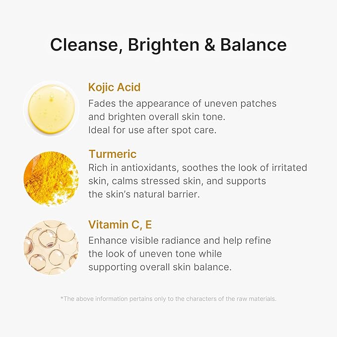 medicube Facial Cleanser Turmeric Capsule Foam Cleanser | for Balancing Uneven Skin Tone & Texture | Fade Appearance of Uneven Patches & Ideal for Use After Spot Care | Korean Skincare, 4.23 oz