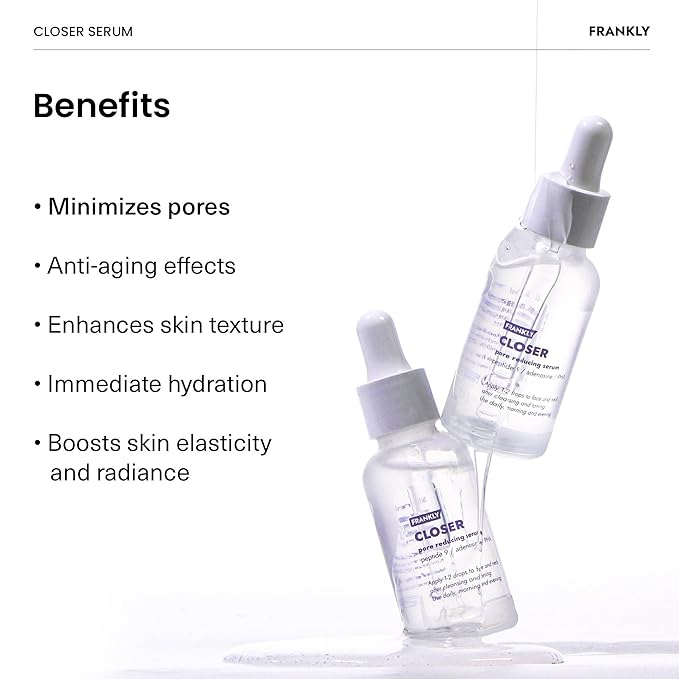 FRANKLY Ultimate Pore Care Set – Cleansing Oil, Closer Serum, AHA 8.05% Toner | BHA & LHA Cleanser + Peptide Serum | Vegan Korean Skin Care | Skincare Gifts
